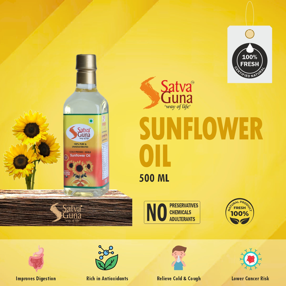 Satvaguna Cold Pressed Sunflower Oil